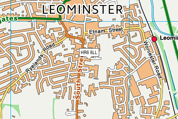 Leominster Leisure Centre map (HR6 8LL) - OS VectorMap District (Ordnance Survey)
