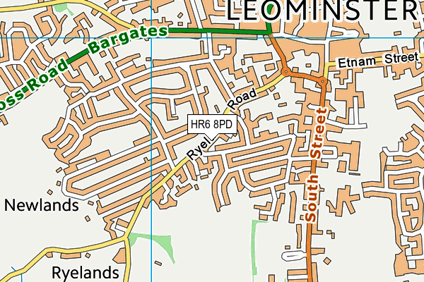 HR6 8PD map - OS VectorMap District (Ordnance Survey)