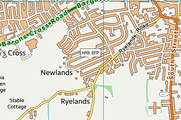 HR6 8PP map - OS VectorMap District (Ordnance Survey)