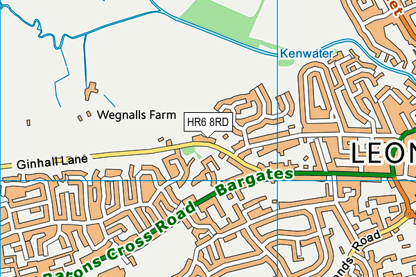 HR6 8RD map - OS VectorMap District (Ordnance Survey)