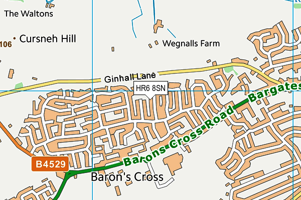 HR6 8SN map - OS VectorMap District (Ordnance Survey)