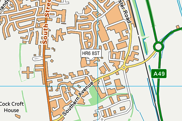 HR6 8ST map - OS VectorMap District (Ordnance Survey)