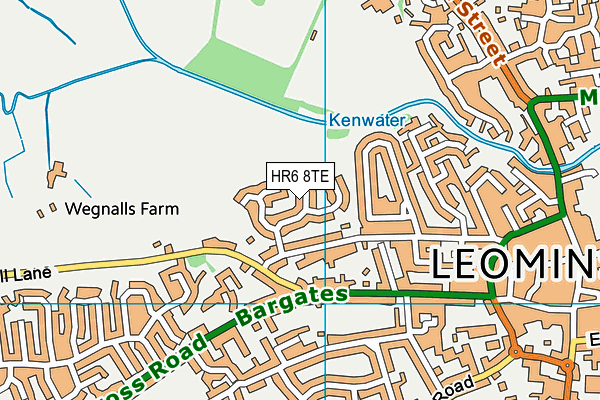 HR6 8TE map - OS VectorMap District (Ordnance Survey)