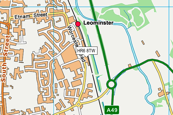 Map of RPM MOTORS (LEOMINSTER) LTD at district scale