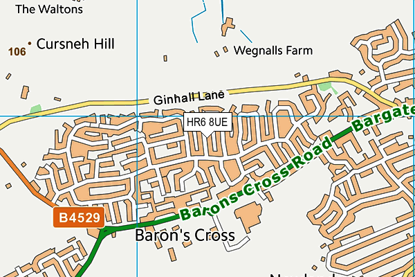 HR6 8UE map - OS VectorMap District (Ordnance Survey)
