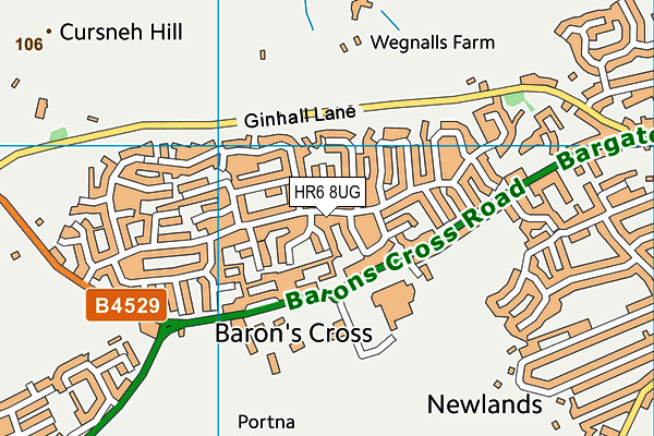 HR6 8UG map - OS VectorMap District (Ordnance Survey)