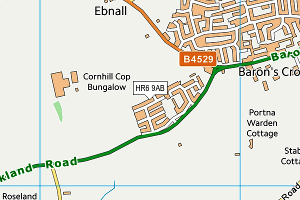 HR6 9AB map - OS VectorMap District (Ordnance Survey)