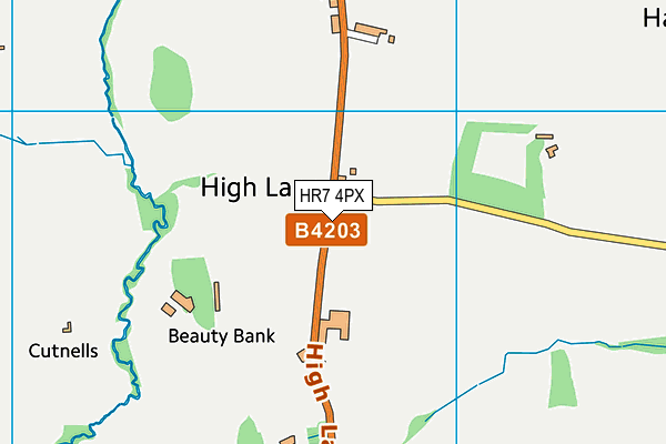 HR7 4PX map - OS VectorMap District (Ordnance Survey)
