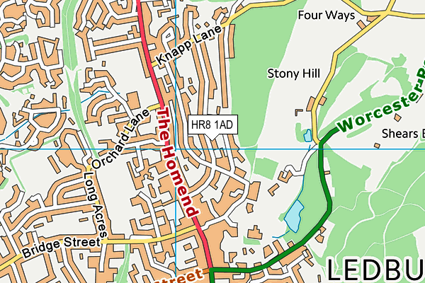 HR8 1AD map - OS VectorMap District (Ordnance Survey)