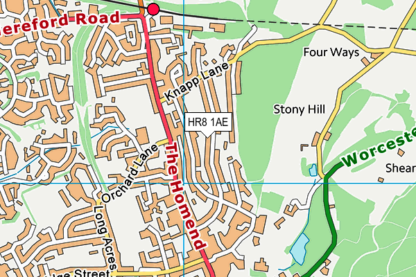 HR8 1AE map - OS VectorMap District (Ordnance Survey)