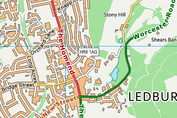 HR8 1AG map - OS VectorMap District (Ordnance Survey)