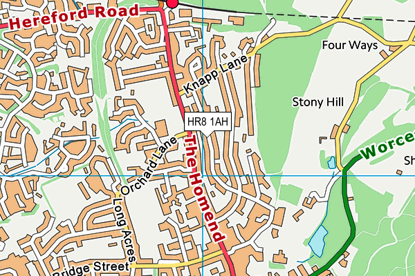 HR8 1AH map - OS VectorMap District (Ordnance Survey)