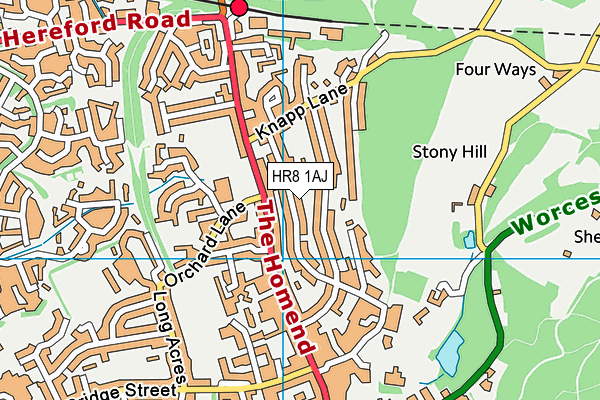 HR8 1AJ map - OS VectorMap District (Ordnance Survey)