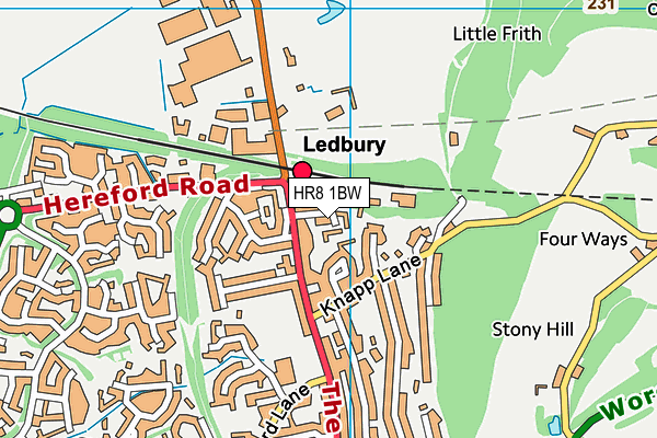 HR8 1BW map - OS VectorMap District (Ordnance Survey)