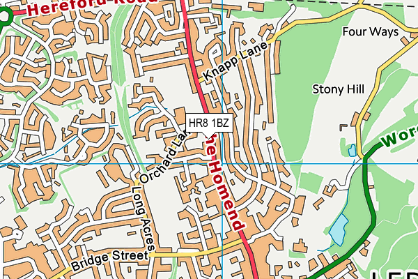 HR8 1BZ map - OS VectorMap District (Ordnance Survey)