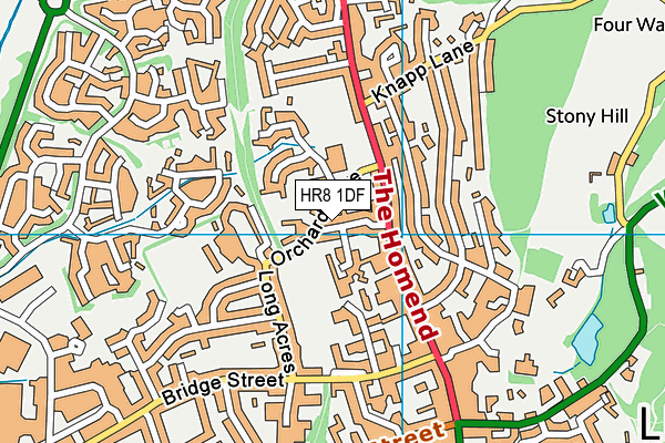 HR8 1DF map - OS VectorMap District (Ordnance Survey)