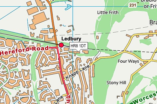 HR8 1DT map - OS VectorMap District (Ordnance Survey)