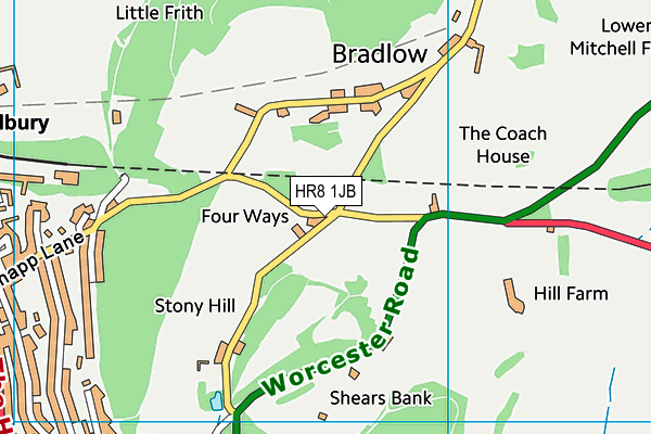 HR8 1JB map - OS VectorMap District (Ordnance Survey)