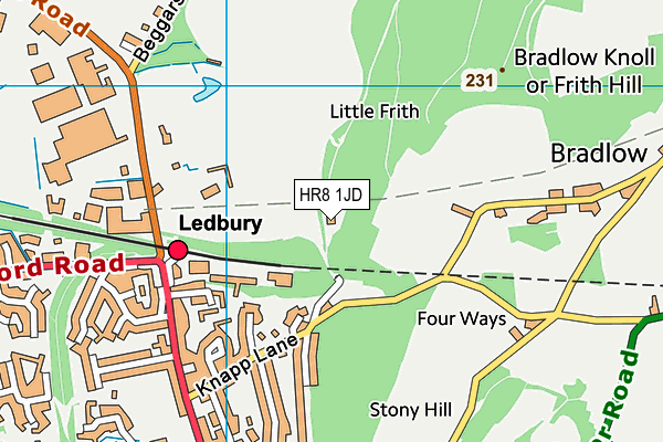 HR8 1JD map - OS VectorMap District (Ordnance Survey)