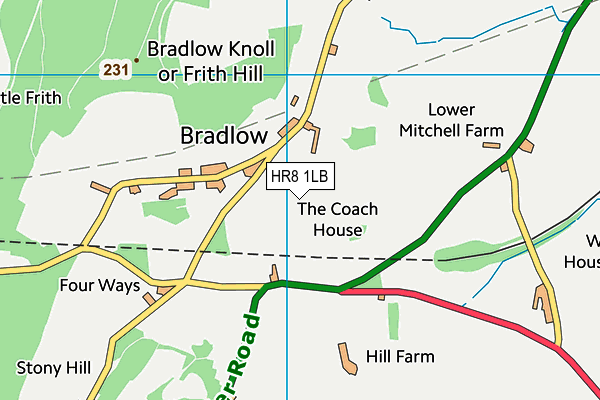 HR8 1LB map - OS VectorMap District (Ordnance Survey)