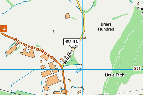 HR8 1LN map - OS VectorMap District (Ordnance Survey)