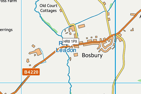 Bosbury CofE Primary School map (HR8 1PX) - OS VectorMap District (Ordnance Survey)