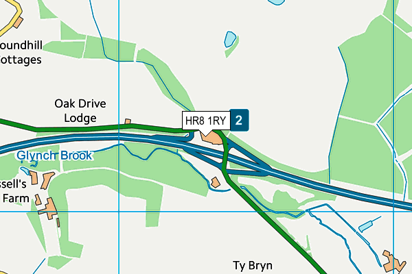 HR8 1RY map - OS VectorMap District (Ordnance Survey)