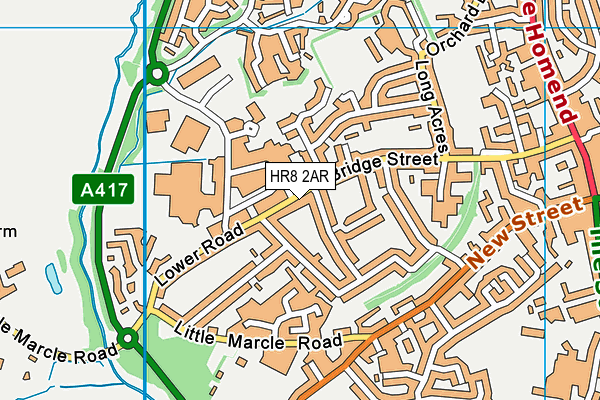 HR8 2AR map - OS VectorMap District (Ordnance Survey)
