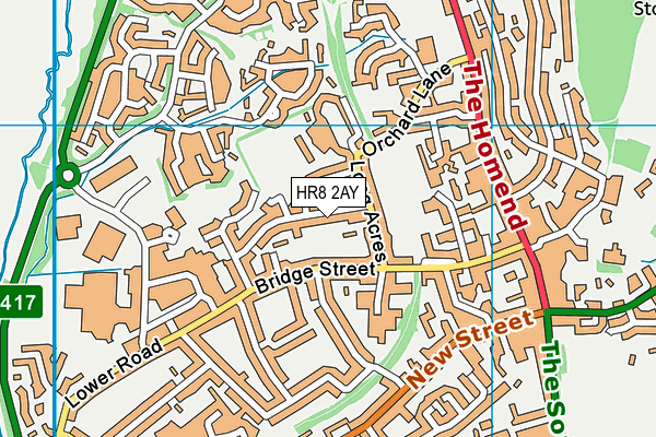 HR8 2AY map - OS VectorMap District (Ordnance Survey)