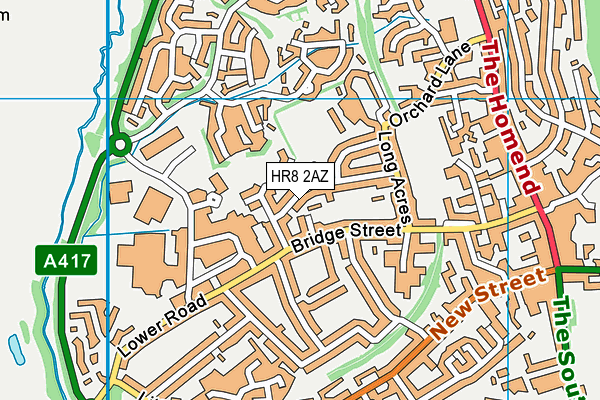 HR8 2AZ map - OS VectorMap District (Ordnance Survey)