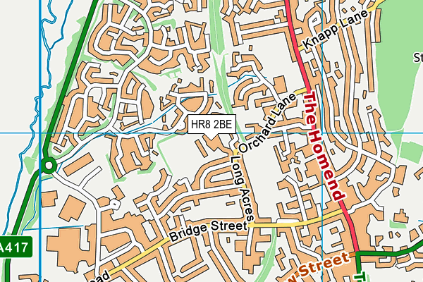 Ledbury Primary School map (HR8 2BE) - OS VectorMap District (Ordnance Survey)