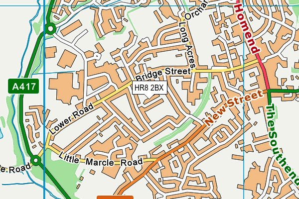 HR8 2BX map - OS VectorMap District (Ordnance Survey)