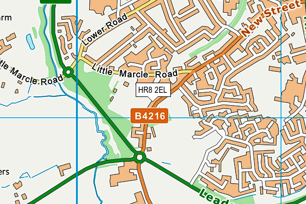 New Street (Ledbury Town Fc) map (HR8 2EL) - OS VectorMap District (Ordnance Survey)