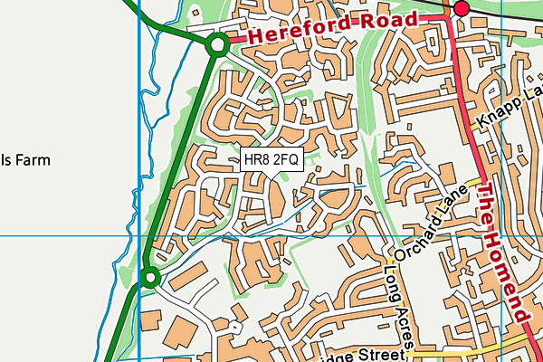 HR8 2FQ map - OS VectorMap District (Ordnance Survey)