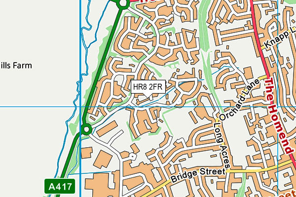 HR8 2FR map - OS VectorMap District (Ordnance Survey)