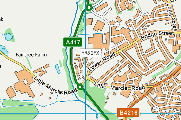 HR8 2FX map - OS VectorMap District (Ordnance Survey)