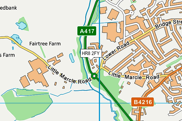 HR8 2FY map - OS VectorMap District (Ordnance Survey)