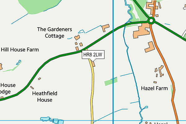 Ledbury Cricket Club map (HR8 2LW) - OS VectorMap District (Ordnance Survey)