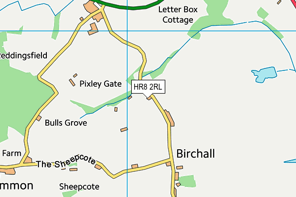 HR8 2RL map - OS VectorMap District (Ordnance Survey)