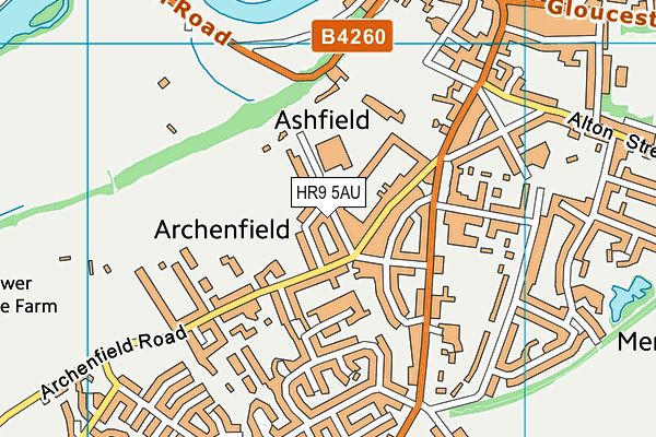 Ashfield Park Primary School map (HR9 5AU) - OS VectorMap District (Ordnance Survey)