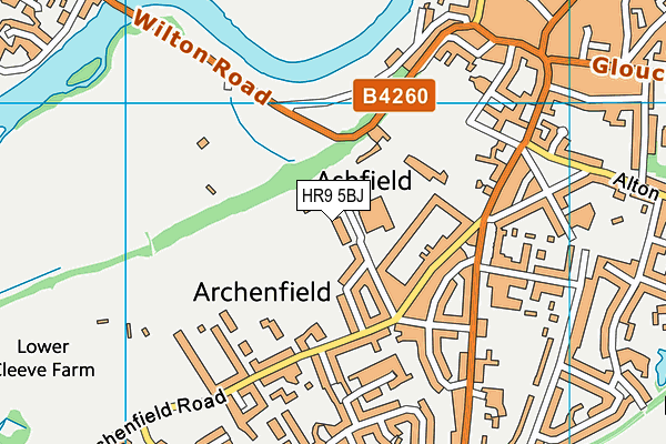 HR9 5BJ map - OS VectorMap District (Ordnance Survey)