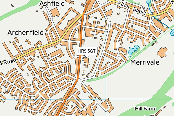 HR9 5GT map - OS VectorMap District (Ordnance Survey)