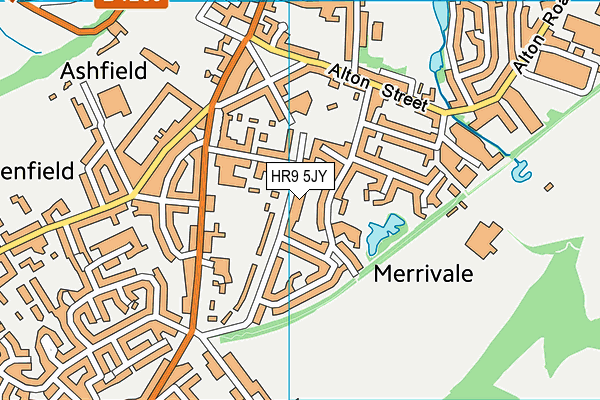 HR9 5JY map - OS VectorMap District (Ordnance Survey)