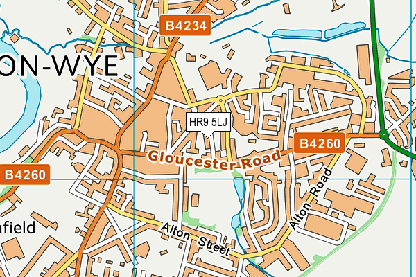 HR9 5LJ map - OS VectorMap District (Ordnance Survey)