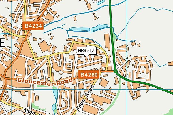 HR9 5LZ map - OS VectorMap District (Ordnance Survey)
