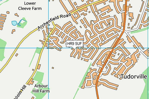 HR9 5UF map - OS VectorMap District (Ordnance Survey)