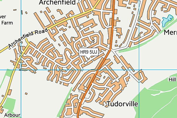 HR9 5UJ map - OS VectorMap District (Ordnance Survey)