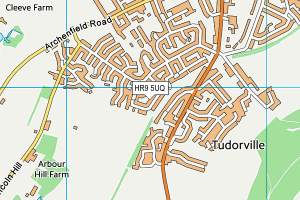 HR9 5UQ map - OS VectorMap District (Ordnance Survey)