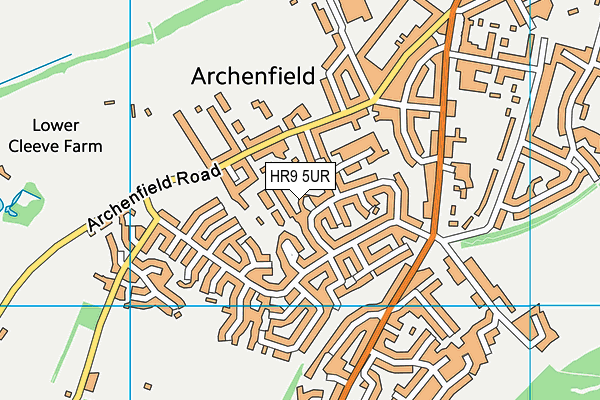 HR9 5UR map - OS VectorMap District (Ordnance Survey)