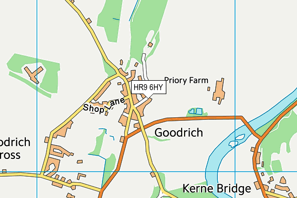 Goodrich CofE Primary School map (HR9 6HY) - OS VectorMap District (Ordnance Survey)